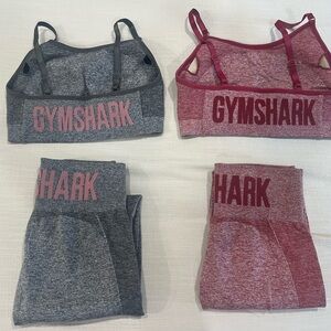 Gymshark Heather Gray and Pink Activewear Set